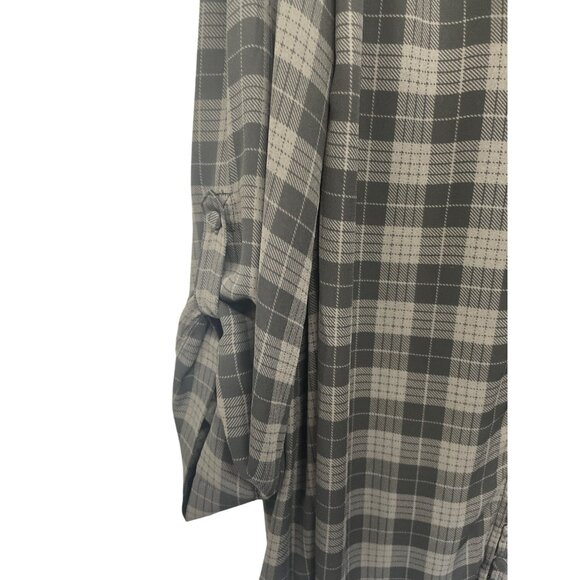 Torrid Plaid Button-Front Blouse 3/4 Sleeves V-Neckline Womens Plus Sz 2 - Picture 4 of 5